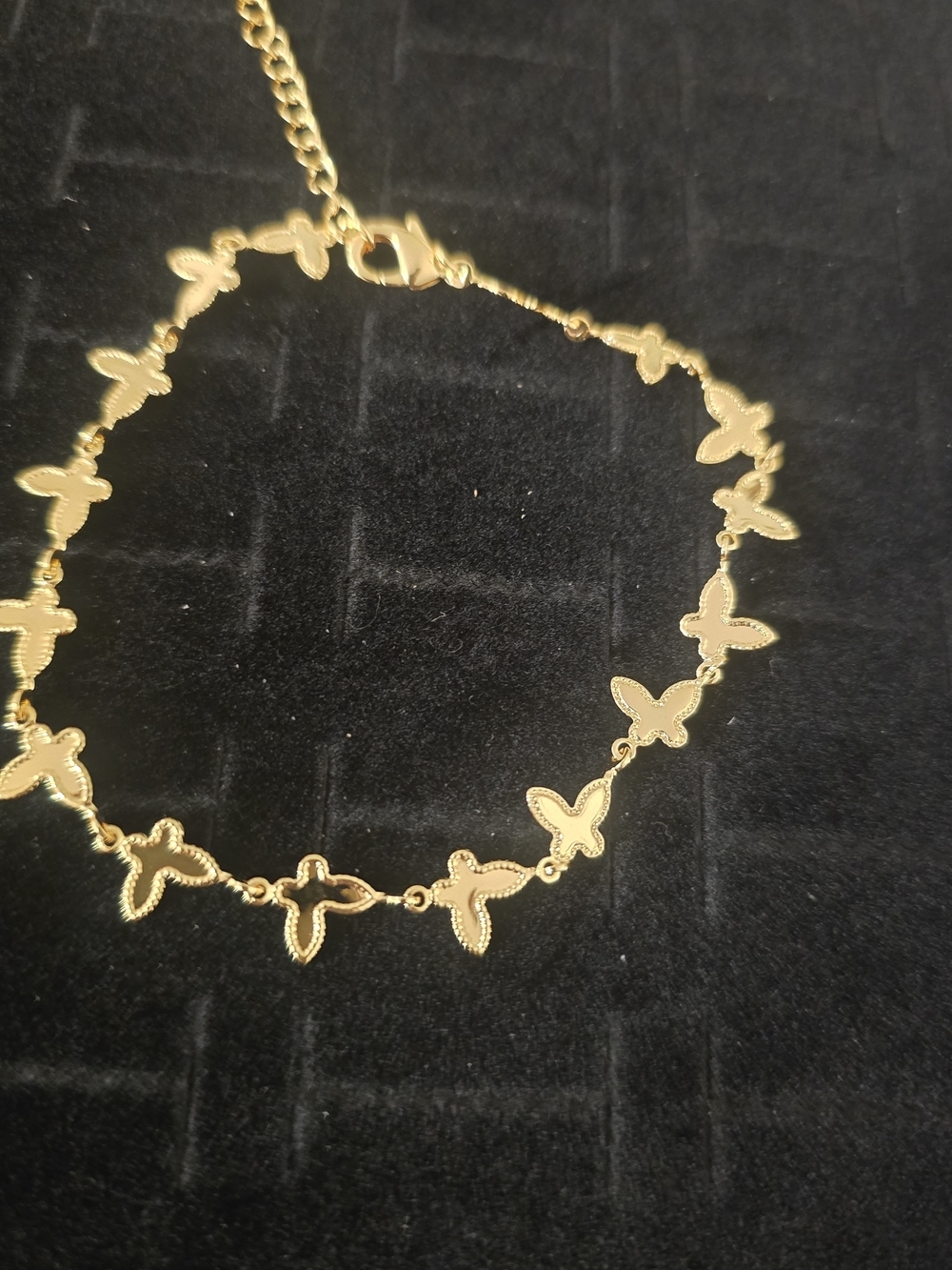 22kgp Dubai Jewelry Gold Butterfly Link Anklet View 2